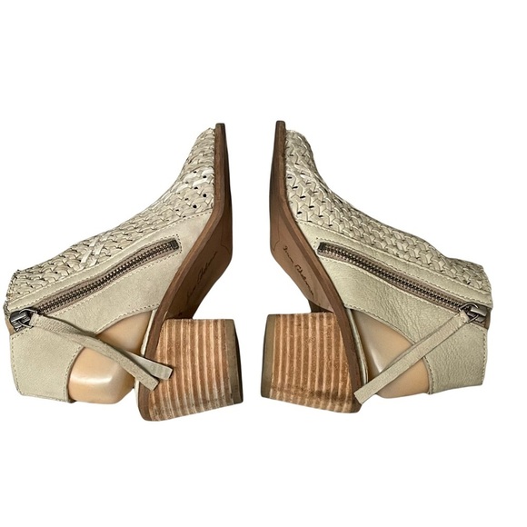 Sam Edelman Cooper Woven Leather Peep Toe Sandals Size 6.5 Block Heel - Picture 6 of 11